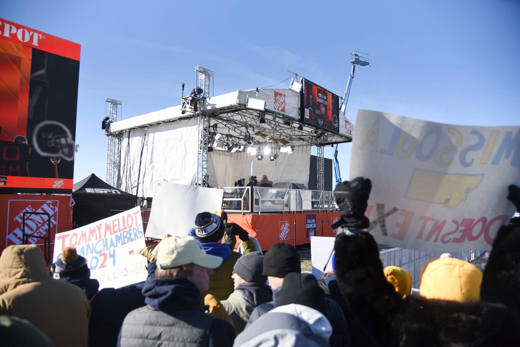 College game day set